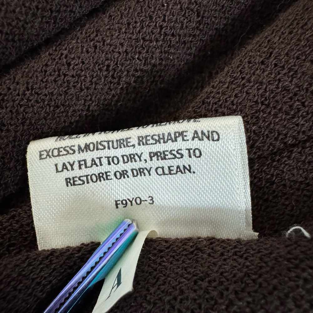 Eileen Fisher Women’s Large Brown Wool Open Front Cardigan Ribbed Lightweight - Picture 7 of 9